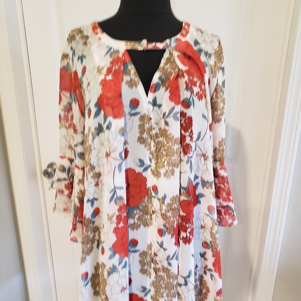 Sheer floral dress/tunic